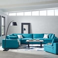 thumbnail image 4 of Modern Contemporary Urban Design Living Room Lounge Club Lobby Sectional Sofa Set, Fabric, Aqua Blue, 4 of 7