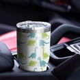 thumbnail image 4 of 30oz Blue Green Cartoon Dinosaurs Silhouettes Pattern Tumblers Stainless Steel Tumbler with Lid and Straw,Vacuum Insulated Double Wall Travel Tumbler Cups Mug with Cleaning Brush for Coffee,Tea, 4 of 7