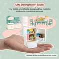thumbnail image 4 of OLEOCA Family Deluxe Dollhouse Dining Set — Stove & Sink Unit, Fridge With Opening Doors, Table & Chairs, Dishes & Play Food — Dollhouse Furniture & Accessories for Ages 3+, 4 of 7