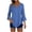 A_ Blue, variant on Women's Summer Boho Polka Dot 3/4 Sleeve Blouse, V-Neck Button Front Ruffle Hem Loose Lightweight Casual Shirt Orange XXL