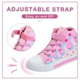 thumbnail image 3 of EUXTERPA Girls Pink Sneakers Light Up Flashing Shoes Toddler Easy Fasten High Top Canvas Sneaker Little Kid Size 13, 3 of 6