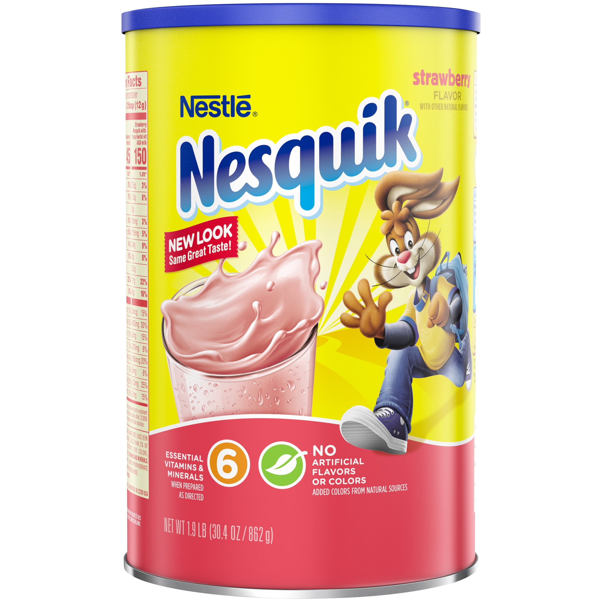 Nestle Nesquik Strawberry Flavor Powder Drink Mix, 1.9 lb