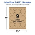 thumbnail image 6 of Avery Kraft Brown Round Labels, 2.5" Diameter, 135 Labels, 6 of 9