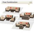 thumbnail image 3 of LHBcraft 7-Piece Outdoor Patio Furniture Set, All-Weather PE Rattan Sectional Sofa with Cushions and Coffee Table, 3 of 9