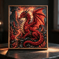 thumbnail image 3 of Halloween Dragon Punch Needle Kit, Fantasy Animal Rug Hooking DIY Craft Set for Adults, Hand‑Made Art Project for Home Interior Decor, Creative Holiday Hobby Gift，8x8Inch, 3 of 3