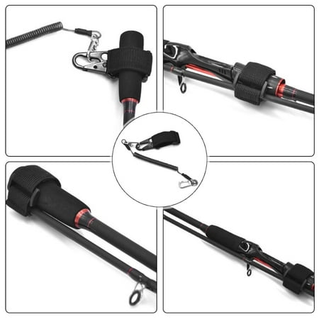 Adjustable Fishing Rod Tether for Kayak Accessories Outdoor Sport Adventure Prevent Loss Light Weight Coiled Lanyard