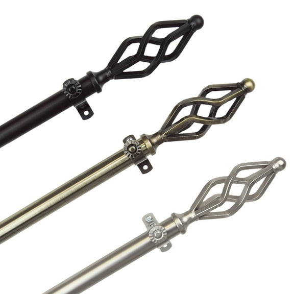 Vinci 13/16 inch dia. Curtain Rod 48-84" - Antique Brass