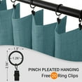 thumbnail image 7 of Faux Linen Full Blackout Curtains for Livingroom Bedroom , With Free 20 Ring Clips,2 Panels Set - Teal, W50 X L120, 7 of 7