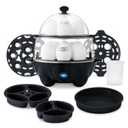 Dash Deluxe Egg Cooker, 12 Egg Electric Boiler, Hard Boiled & Poached, Black