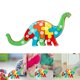 thumbnail image 1 of Rompecabezas de animales para niños, juguete de madera para niños pequeños, regalo de cumpleaños, desarrollar habilidades motoras finas, bordes redondeados, preescolar, colores Dinosaurio Baoblaze Rompecabezas, 1 of 4