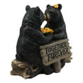 thumbnail image 2 of Ebros Romantic Black Bear Couple Kissing by Wooden Log Statue 7" Tall Whimsical Black Bear Family Together Furever Decorative Figurine, 2 of 6
