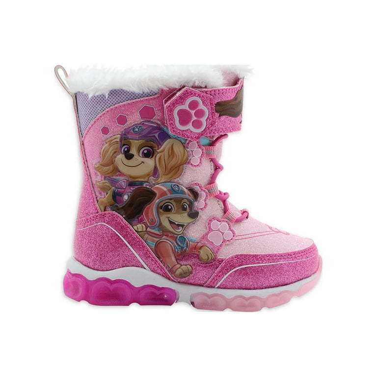 Paw Patrol Ready for Action Lighted Winter Snow Boot with Faux Fur Lining Toddler Girls Walmart