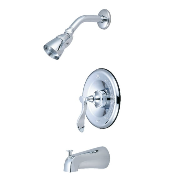 Kingston Brass Polished Chrome Tub and Shower Faucet with Single Handle