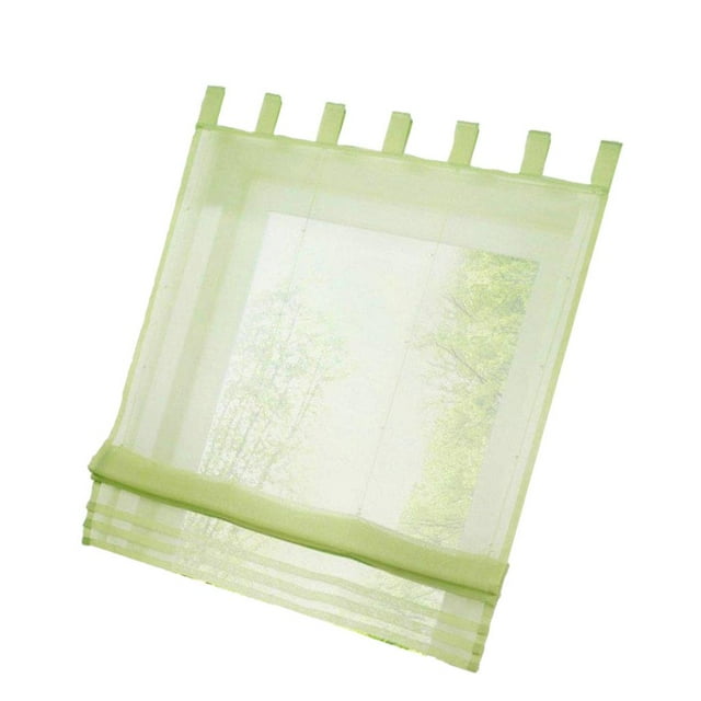 Cortinas romanas de gasa de color liso de estilo europeo para ventanas Verde-60 × 155cm