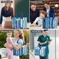 thumbnail image 6 of Canvas Tote Bag for Women with Compartments, Large Cute Blue Checkered Teacher Student Shoulder Bag Nurse Purses Crossbody Bags Work Laptop Book Bag Satchels Handbags, 6 of 6
