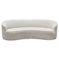 thumbnail image 2 of Benjara 97" Retro Curved- 4 Pillows Riha Sofa - Cream White Velvet/Gold Trim, 2 of 6