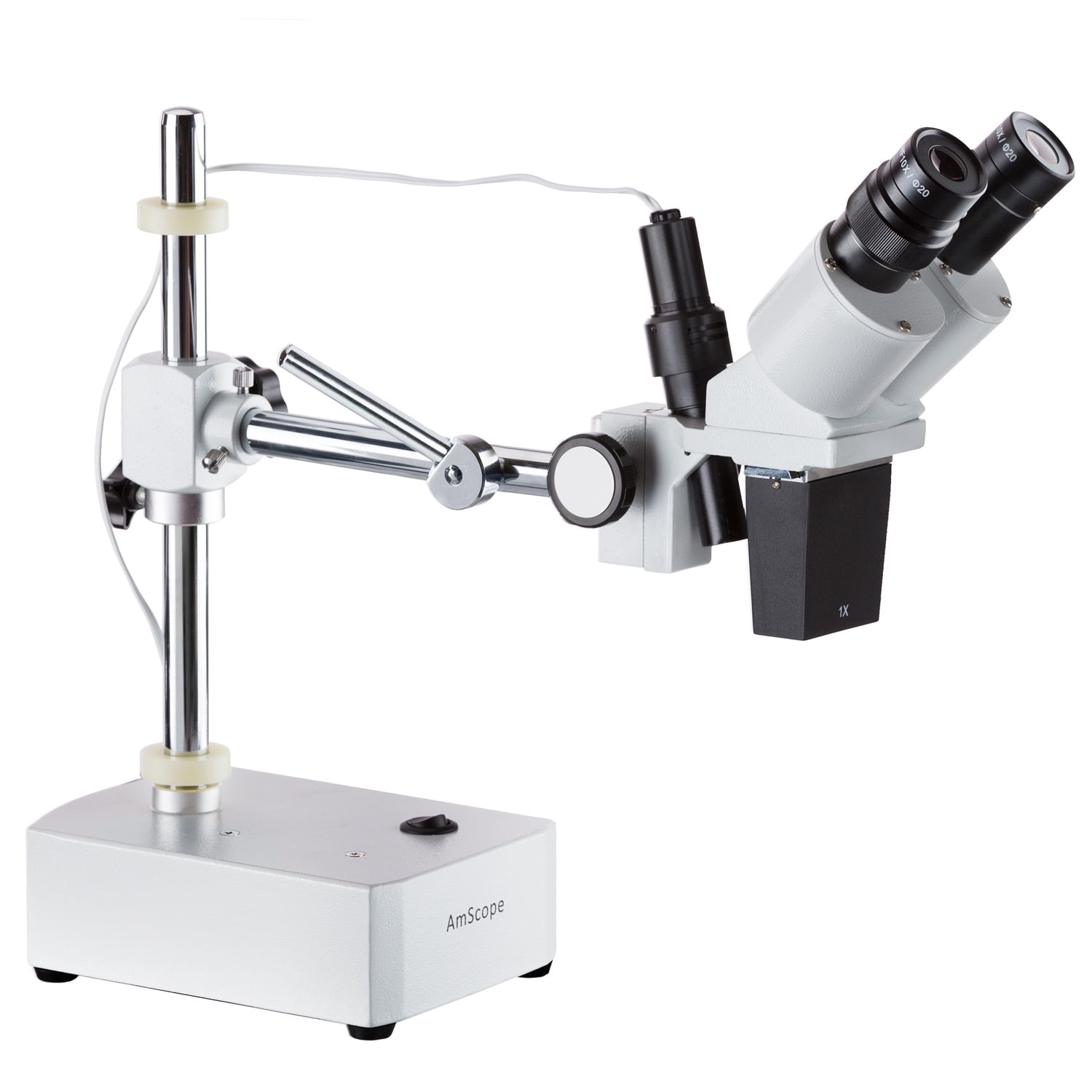AmScope 8X-8X Binocular Boom Arm Stereo Microscope   Light ...