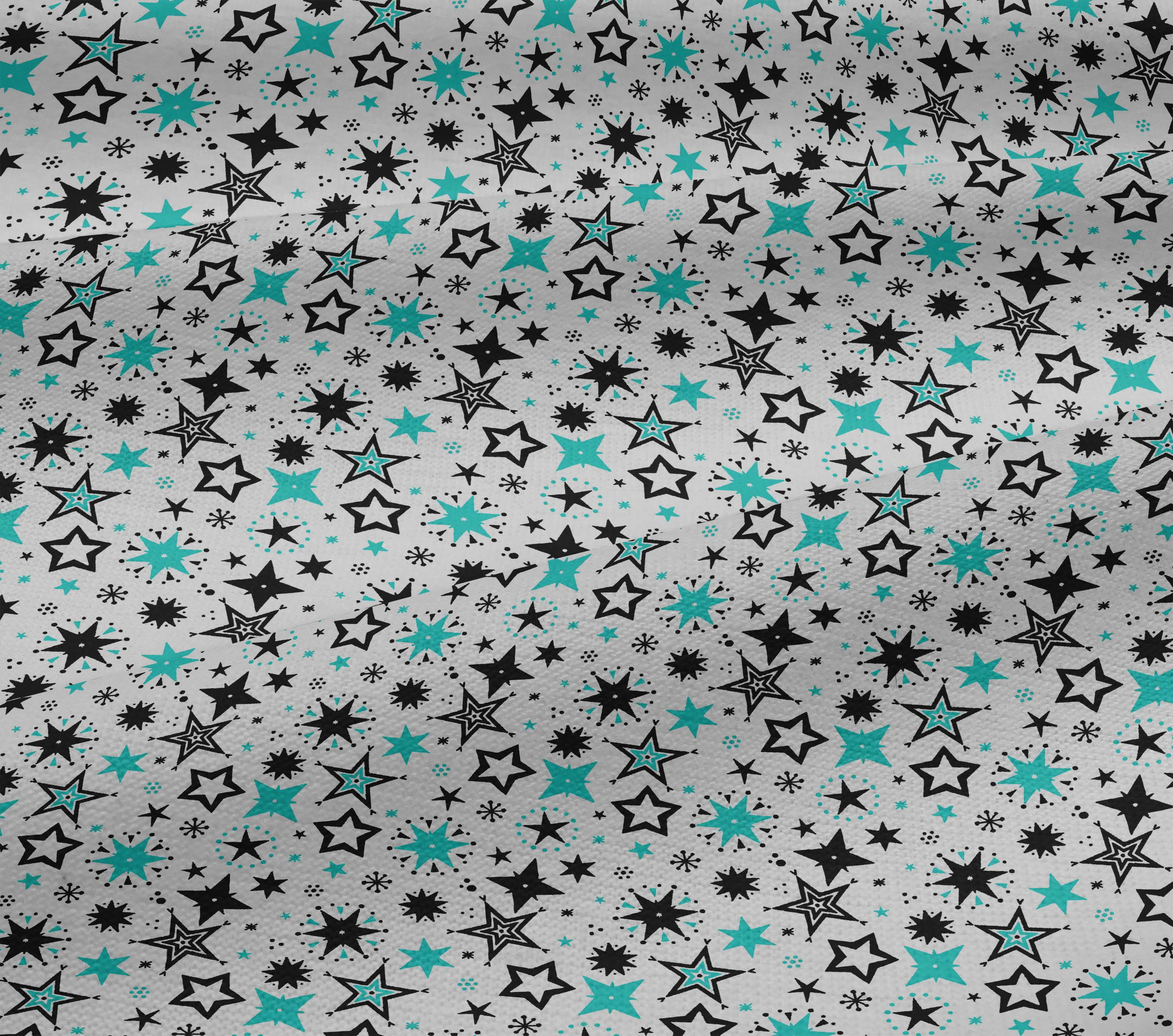oneOone Cotton Jersey Aqua Blue Fabric Merry Christmas Diy Clothing Quilting Fabric Print Fabric By Yard 58 Inch Wide