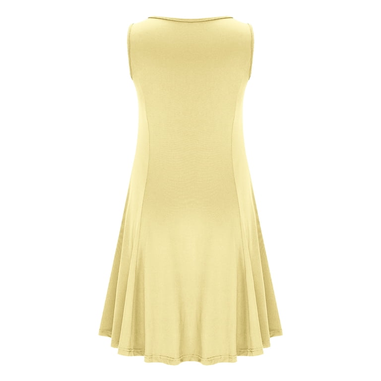 ruched fit and flare dress in yellow Ruched Fit and Flare Dress in Yellow
