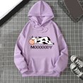 thumbnail image 2 of DHFJKG Womens Casual Hoodies Oversized Loose Fit Fashion Cow Printed Round Neck Long Sleeve Sweatshirts For Everyday Wear Women Trendy Graphic Sweatshirt, 2 of 3