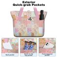 thumbnail image 2 of Tote Bag for Women - Pioneer Flower Shoulder Bag - Large Utility Work Duffle Bag with Zipper Handbag for Travel, Work, Sprots, 2 of 5