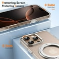 thumbnail image 5 of ELEHOLD For iPhone 16 Pro Case, Ice-Feeling Clear Magnetic Shockproof Case, Mag Safe Compatible, with 360° Rotable Ring Stand, Lens&Screen Protection, Non-Yellowing, Silver, 5 of 13