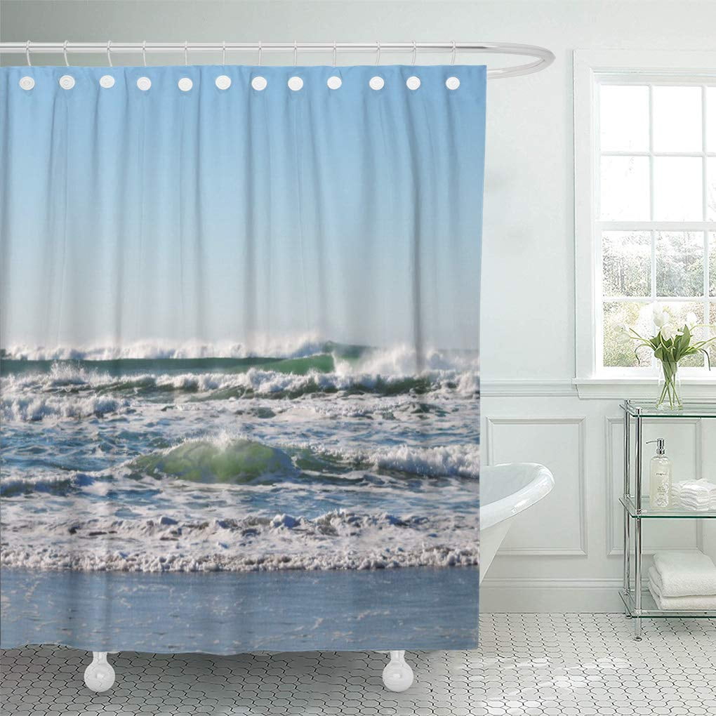 changchuan ALAZA Sea Pebble Stones Beach Rocks Shower Curtain Custom Waterproof Fabric Curtain Bathroom Decor 66 X 72 inch with 12 Hooks 60X72 inch 