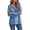 Blue, variant on Women's Cotton Knit Hooded Pullover Sweater with Half Button Placket & Drawstring Fall Winter Warm Sweater Coat Top