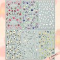 thumbnail image 2 of 6 Sheet Flower Nail Art Sticker Decals Spring Summer 5D Exquisite Pattern Nail Art Supplies Self-Adhesive Luxurious Nail Art Decoration White Flower D, 2 of 4