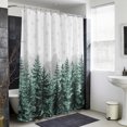 thumbnail image 4 of Green Christmas Shower Curtain - Water Repellent Fabric Shower Curtains Washable, Winter Xmas Trees Snowflakes Rustic Decorative Polyester Cloth Bathroom Curtains Modern Bath Decor 72"x72", 4 of 8