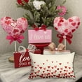 thumbnail image 4 of Valentine''s Day Pillow Covers 18x18 Inch Set of 2 Red Pink Love Hearts Valentine''s Day Cushion Case Decoration for Sofa Couch, 4 of 5