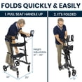 thumbnail image 4 of Andador vertical Vive Mobility con asiento para personas mayores, mujeres - Andador con ruedas, reposabrazos, resistente, plegable, ayuda médica para personas mayores - Ayuda plegable para caminar (ne, 4 of 5