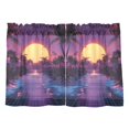 thumbnail image 7 of Yayeee Kitchen Curtains Tier Pair Light Filtering 27"x24" Rod Pocket Short Cafe Window Panel, Blue Neon Road, 7 of 7