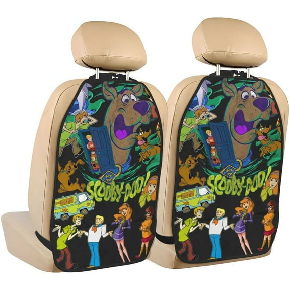 Scooby Doo Car Seat Anti-Kick Storage Pads 2 Piece Set Car Seat Back Kick Protectors with 3 Storage Pockets, Universal Vehicle Interior for SUV Jeep Truck and Sedan 26.4 x 18.5 Inches