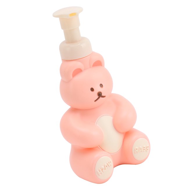 TOPINCN Cute Bear Shaped Foaming Hand Soap Dispenser for Bathroom, Cartoon Animal Shampoo Lotion Shower Liquid Container, Refillable Empty Pump Pressing Bottle for Toilet, Kitchen