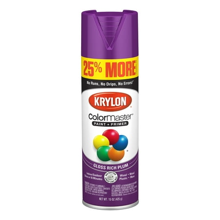 Krylon® ColorMaster Paint + Primer Gloss Rich Plum, (Best Plastic Paint For Home)