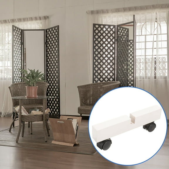 WRITWAA Room Divider Stand, White Wood, Compact, Suitable for Most Screens