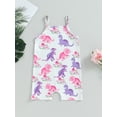 thumbnail image 4 of GXFC Little Girls Jumpsuits Kids Girls Sleeveless Spaghetti Straps Graphic Print One Piece Romper Shorts Children Girls Cute Bodysuit Clothes 2-7T, 4 of 8