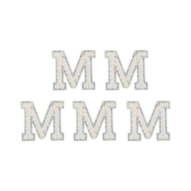 Termoadhesivo Letra M Parche Coloreado Imitacion Diamante Brillante Perla Ingles Alfabeto Costura Parche para DIY Ropa Reparacion Sombreros Zapatos Almohadas Artesanias 5uds Unique Bargains transferen...