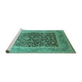 thumbnail image 2 of Ahgly Company Machine Washable Indoor Rectangle Oriental Turquoise Blue Industrial Area Rugs, 5' x 7', 2 of 4