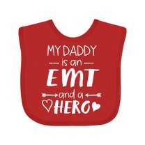 Inktastic My Daddy is an EMT and a Hero Boys or Girls Baby Bib