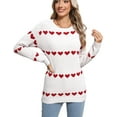 thumbnail image 3 of Heart Sweater for Women Valentine's Day Cute Crewneck Sweaters Casual Loose Lightweight Knit Pullover Jumper Tops Shermie, 3 of 6