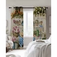 thumbnail image 2 of Spring Daisy Black Out Curtains 54 Inch Long, Short Curtains for Small Window, Flowers Farmhouse Leaves Floral Pots Country Retro Room Darkening Window Curtains for Kitchen Bedroom 42"x54" 2 Panels, 2 of 8