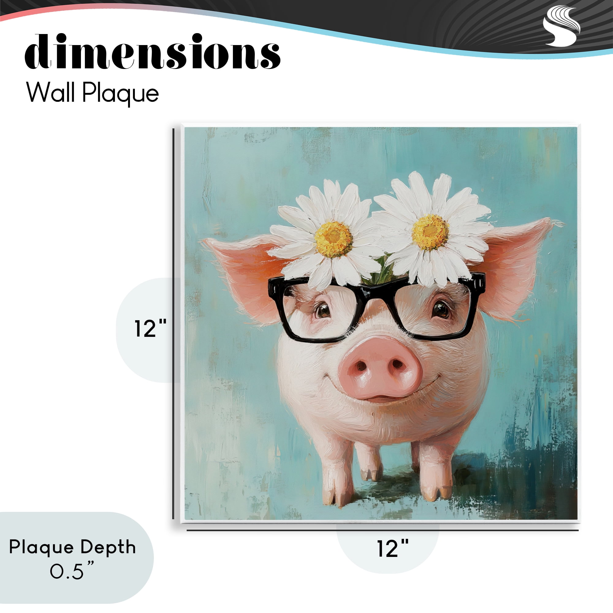 Stupell Industries Nerdy Natalie Piglet Wall Plaque Art, design by Tina LeCour