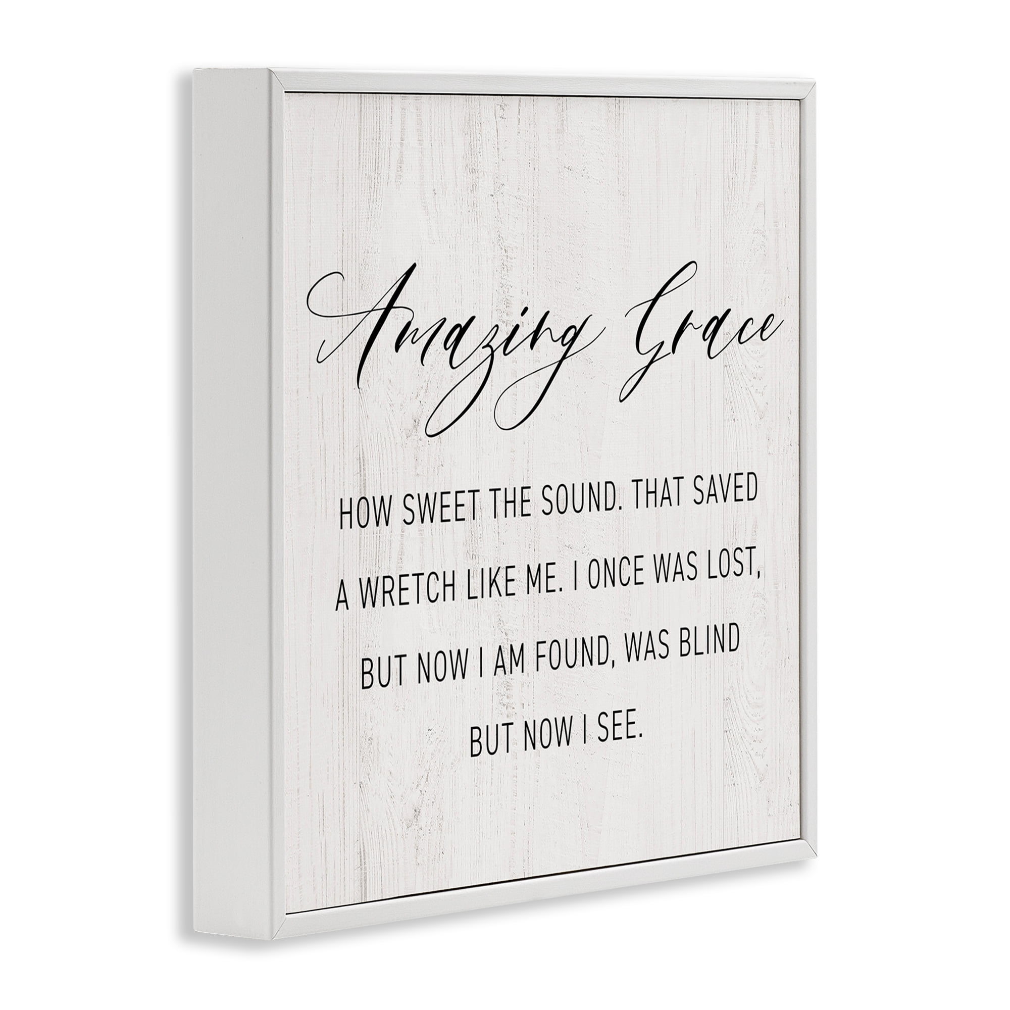 Stupell Industries Spiritual Amazing Grace Religious Painting White Framed Art Print Wall Art, 17 x 17
