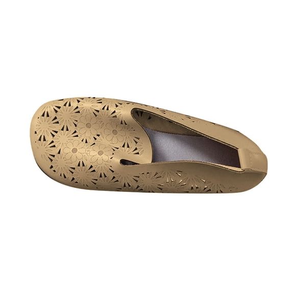 UTTOASFAY Women's Leather Flats,Hollow Out Breathable Shoes,Wide Toe Casual Work Shoes,Soft Sole Summer Walking Footwear