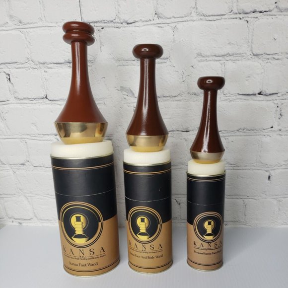 Kansa Ayurvedic Massager Bronze Wand Body Wand Massage Wooden Handle (3 Sizes)