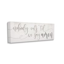 Stupell Industries Nobody Eats Until Amen Phrase Family Kitchen Canvas Wall Art, 20 x 48, Design by Daphne Polselli