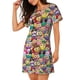 thumbnail image 2 of Easygdp Cute Cartoon Owls Camisón de manga corta para mujer, informal, estampado, 2 of 6