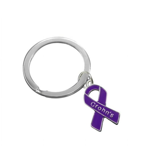 Crohn's Disease Awareness Ribbon Split Style Keychains
